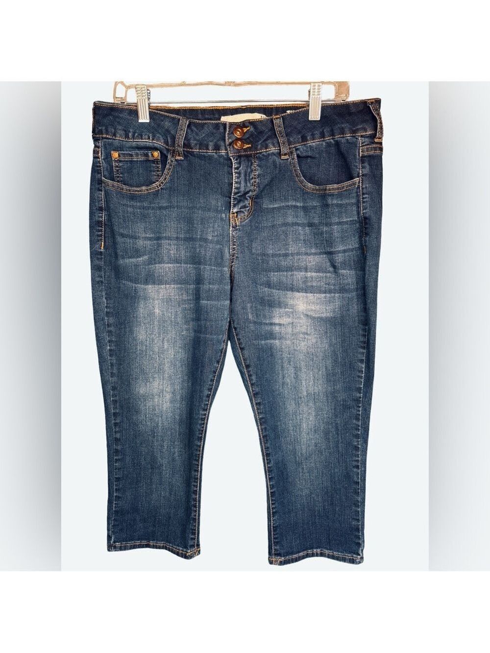 !it Jeans Dark Blue Denim Tiffany Skinny Capri Jeans 16